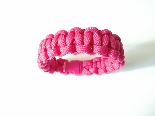 Paracord náramek růžový - pro zápěstí 16-16,5 cm