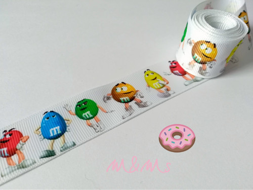 Rypsová stuha šíře 25mm - M&Ms — foto 1