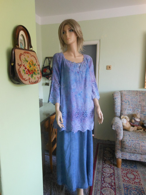Batikovaná boho tunika, vel.46 — foto 1