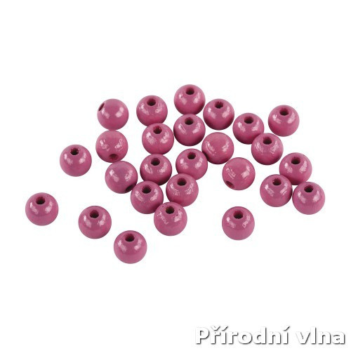Dřevěné lakované korálky růžové 6 mm