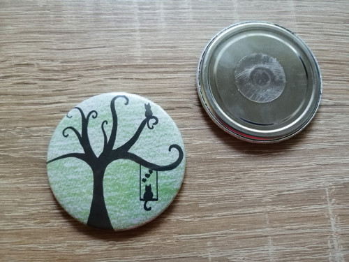 Magnet kočka na stromě (zelená) - 56 mm
