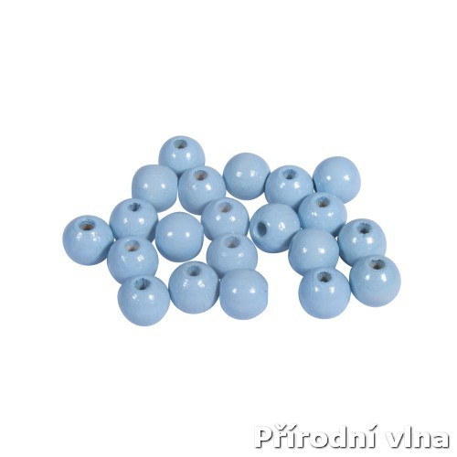 Dřevěné lakované korálky světlounce modré 6 mm