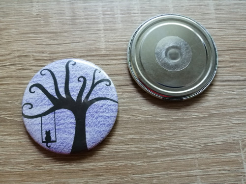 Magnet kočka na stromě (fialový) - 56 mm