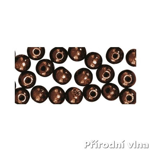 Dřevěné lakované korálky tmavě hnědé 8 mm