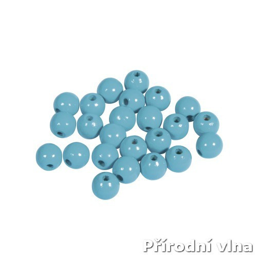 Dřevěné lakované korálky tyrkysové 8 mm
