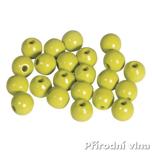 Dřevěné lakované korálky limetka 8 mm
