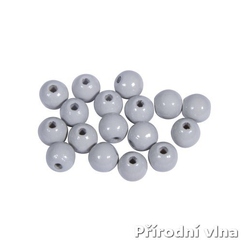 Dřevěné lakované korálky šedé 8 mm