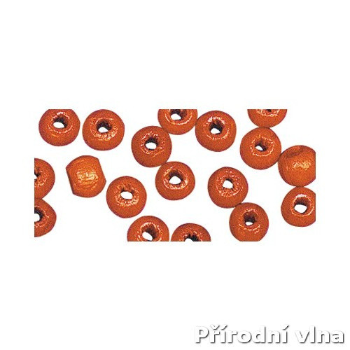 Dřevěné lakované korálky oranžové 8 mm