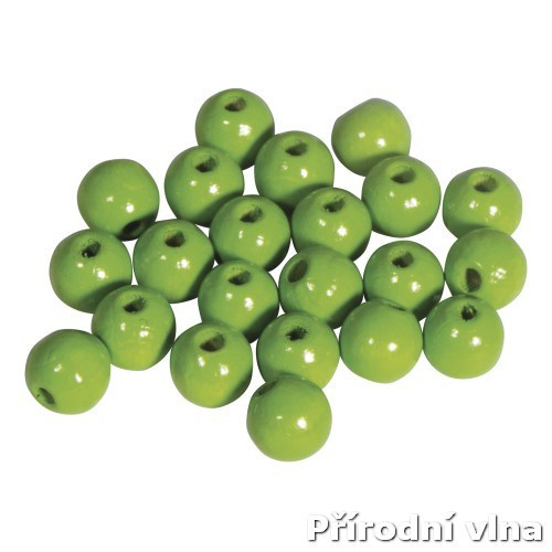 Dřevěné lakované korálky zelené jablko 8 mm