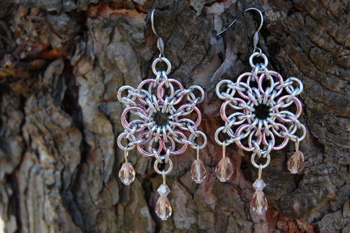 Náušnice AMBRÓZIE pink silver