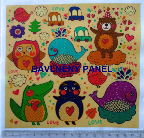 Bavlněná látka - panel 17 x 18 cm — foto 1