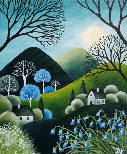 S modrými zvonky (25x30cm) — foto 1