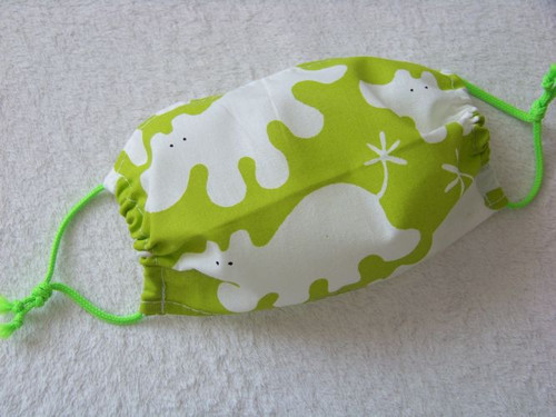 Jednovrstvá dětská rouška - hrošík v zeleném