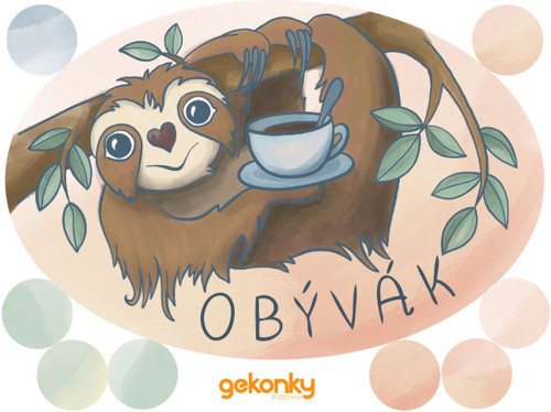 Samolepka - cedulka na dveře: OBÝVÁK — foto 1