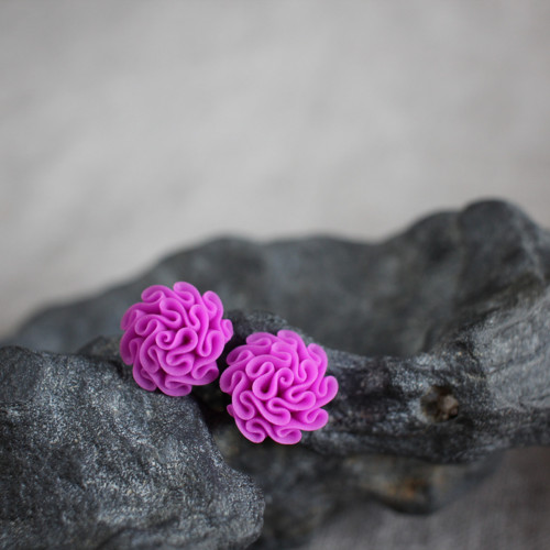 Náušnice magenta — foto 1
