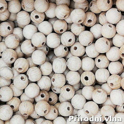 Dřevěné neupravované korálky 10 mm, 50 ks