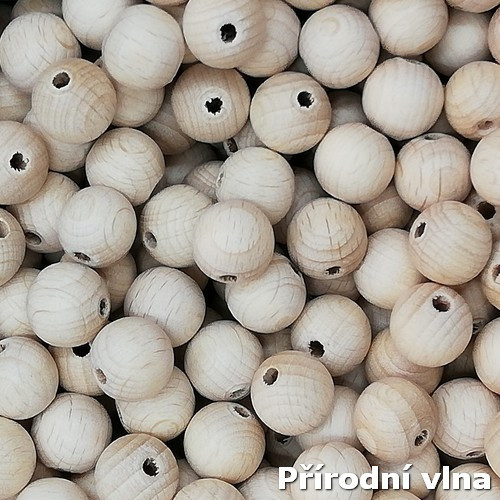 Dřevěné neupravované korálky 15 mm, 10 ks