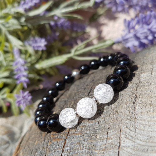 "Raya" Náramek (onyx, křišťál)