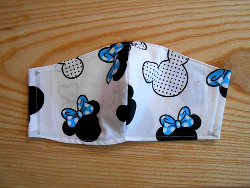 Rouška bílá s tyrkysovými mašličkami Minnie