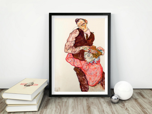 Vintage plakát - Egon Schiele - Lovers, 1914/15