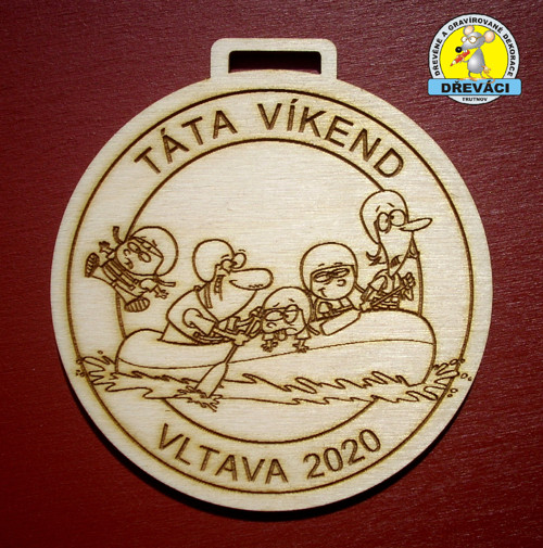 MEDAILE dřevěná Táta víkend Vltava 2020