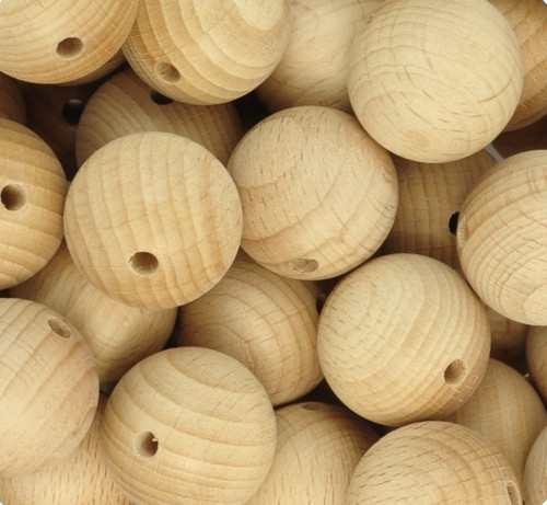Dřevěné korálky MAXI pr.50mm (1ks) - přírodní