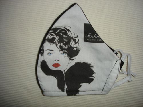 Textilní rouška black and white — foto 1