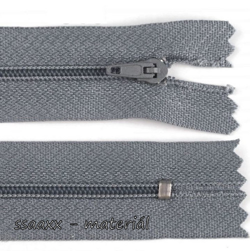Spirálový zip ~ 3 mm ~ 18 cm ~ tm. šedý