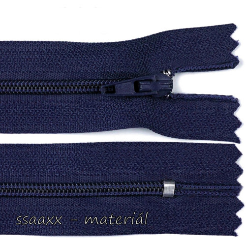 Spirálový zip ~ 3 mm ~ 18 cm ~ tm. modrý