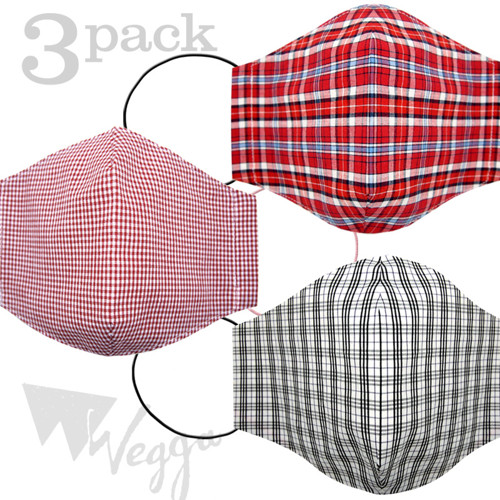 AKCE / 3x rouška / Gingham mix — foto 1