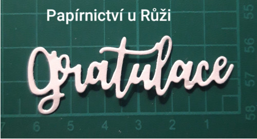 Papírový výsek nápis "Gratulace"