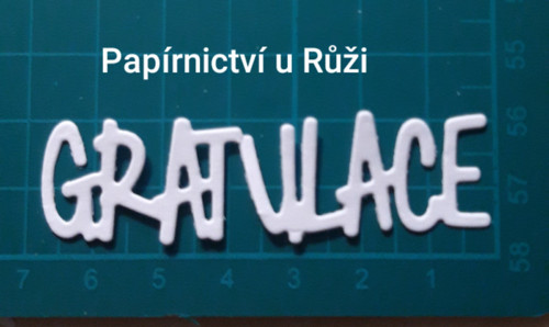 Papírový výsek nápis "Gratulace"