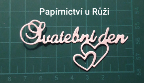Papírový výsek nápis "Svatební den"