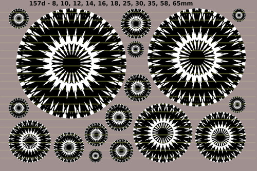 157 d -8, 10, 12, 14, 16, 18, 25, 30, 35, 58, 65mm