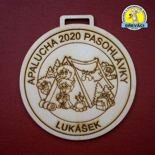 Dřevěné MEDAILE "Apalucha Pasohlávky" se jmény