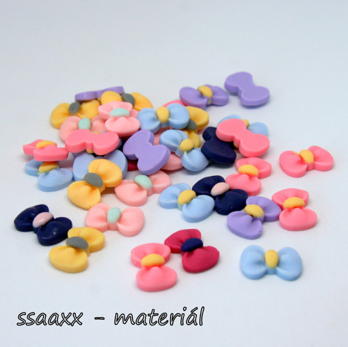 Přízdoba ~ mašlička ~ 18 mm ~ 5 ks ~ mix barev