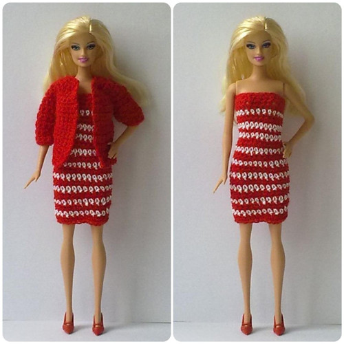 Oblečky pro Barbie - šaty, kabátek + botičky — foto 1