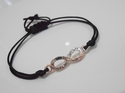 "Infinity" - saténový náramek - Rose Gold — foto 1