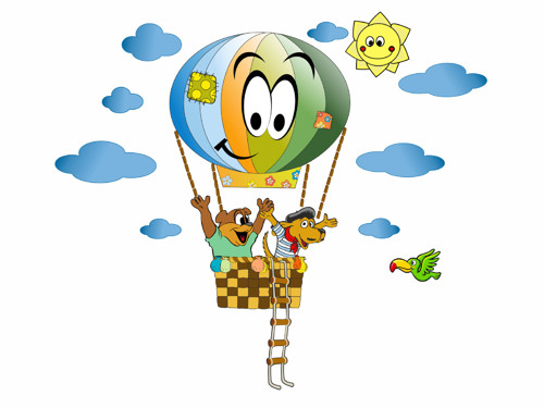 Dětské samolepky Balón a zvířátka-04, 130x114 cm