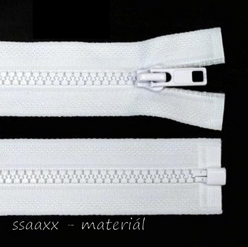Kostěný zip bundový ~ 5 mm ~ 45 cm ~ bílý