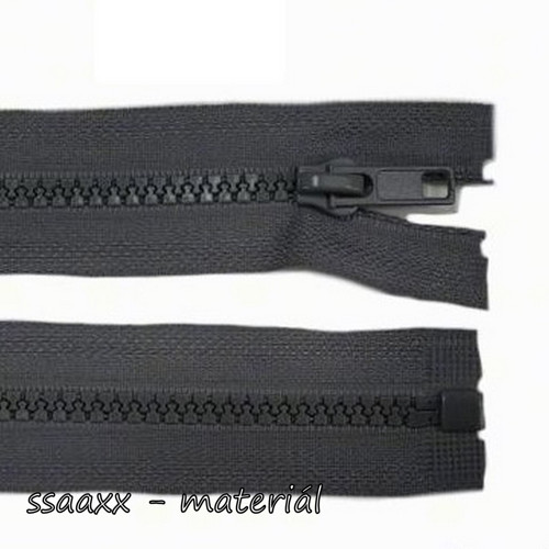 Kostěný zip bundový ~ 5 mm ~ 45 cm ~ šedý