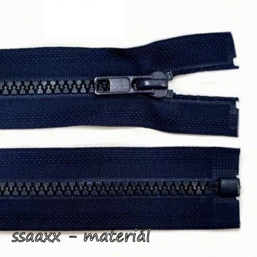 Kostěný zip bundový ~ 5 mm ~ 45 cm ~ modrý — foto 1