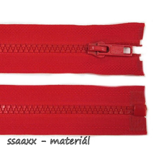 Kostěný zip bundový ~ 5 mm ~ 55 cm ~ červený