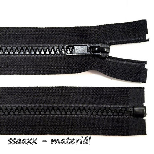 Kostěný zip bundový ~ 5 mm ~ 55 cm ~ černý — foto 1