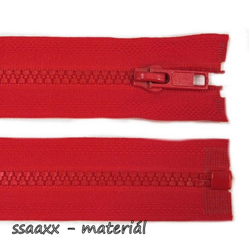 Kostěný zip bundový ~ 5 mm ~ 65 cm ~ červený