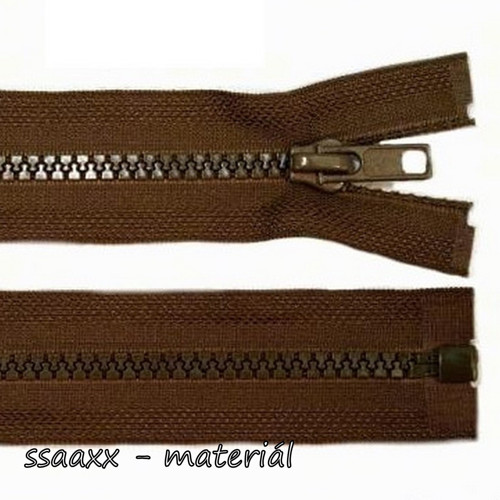 Kostěný zip bundový ~ 5 mm ~ 65 cm ~ hnědý