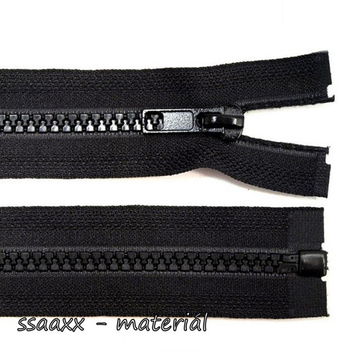 Kostěný zip bundový ~ 5 mm ~ 65 cm ~ černý