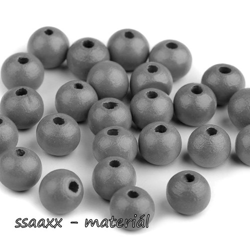 Dřevěný korálek ~ 10 mm ~ 20 ks ~ šedý