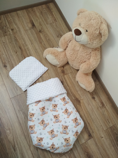 Peřinka a polštářek do kočárku MINKY & TEDDY