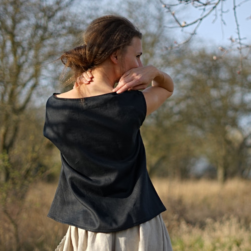 Simple - lněná halenka (černá)